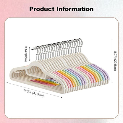Ergocar Plastic Hanger Rainbow Anti -Slip Non -Traceless Hanger Saves Space Hanger Heavy Colored Hanger Suitable for Shirts, Dress, Gravita Hanger, Durable Versatile Color Clothes Hanger