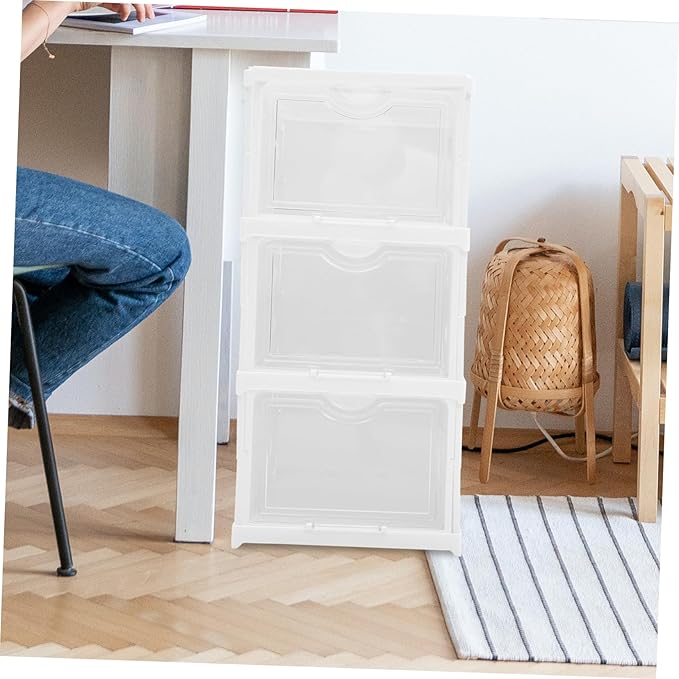 Healifty 1set Shoe Storage Boxes Stackable and Space-saving Multi-layer Organizer for Sneakers Drawer Design for Easy Access Fits Shoe Types