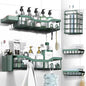 NESOMI Shower Caddy Adhesive Shower Organizer 7-Pack, Rustproof Stainless Steel Bathroom Shelves, Large Capacity No-Drill Rack Storage Accessories with Soap Dish Toothbrush Holder Hooks