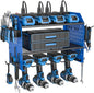 ZESEN Power Tool Organizer with Charging Station, Heavy Duty 4 Layer Drill Holder Wall Mount Garage Shelf Rack with 6 Outlet Power Strip, Tool Shelf with Hooks, Drill Bit Rack for Garage, Blue