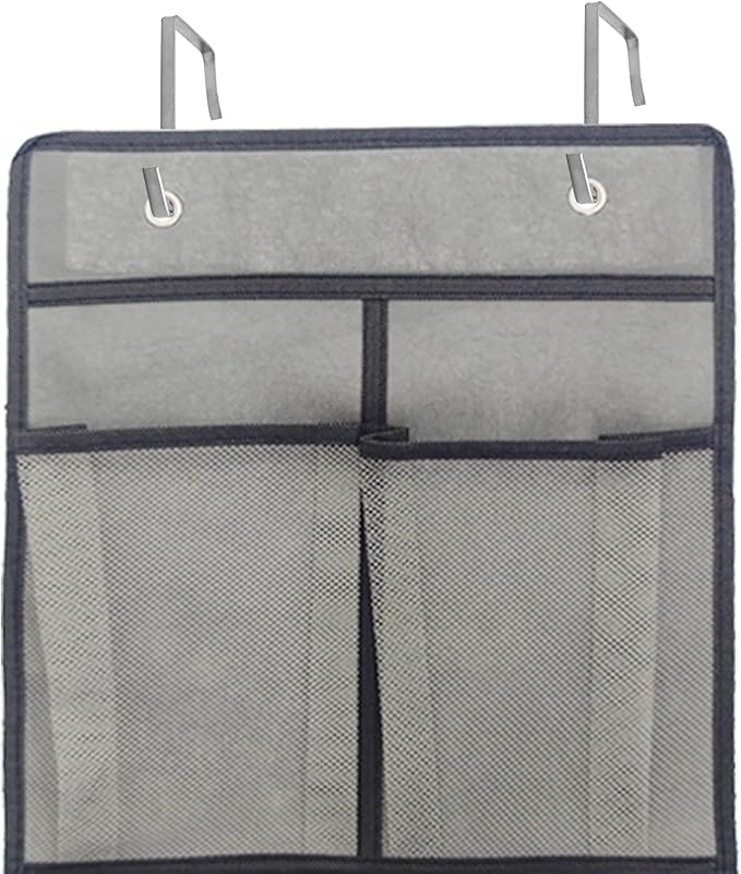 Gray Over Door Shoe Organizer, 12 Large Pockets Hanging Storage for Closet Organization, Space Saving Shoe Rack and Accessory Holder