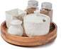 9 Inch Acacia Wood Lazy Susan Organizer for Cabinet, Lazy Susan Turntable for Countertop Table Pantry, Kitchen Turntable Storege Container