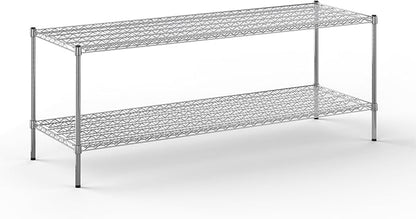 24" Deep x 72" Wide x 27" Height Wire Shelving Kit | 2-Tier | NSF Commercial Storage Rack Unit