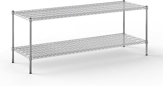 24" Deep x 72" Wide x 27" Height Wire Shelving Kit | 2-Tier | NSF Commercial Storage Rack Unit