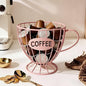 Coffee Pod Holder, Large Capacity K Cup Holder Coffee Capsule Storage Basket Tea Organizer for Countertop Kitchen Bar (Pink)