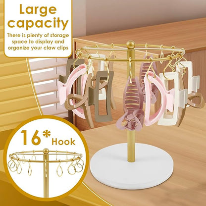 Claw Clip Holder Metal Hair Clip Organiser Space Saving Hair Accessories Display Stand Reusable Large Capacity Claw Clip Storage Rack for Living Room, Shop, Bedroom Vanity Table Beside Table
