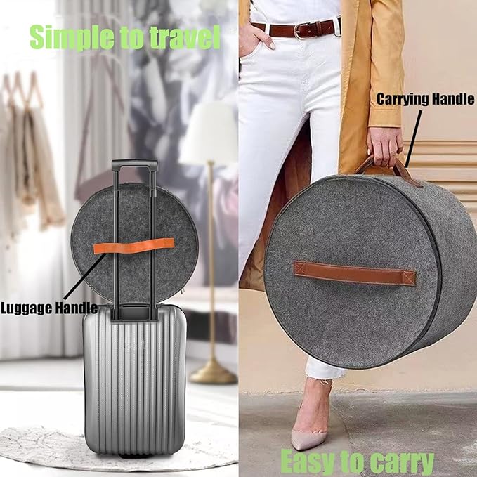 Hat Storage Box,Hat Boxes for Women Storage,Cowboy Hats Holder for Travel,Wide Brims Hat Carrier Case,Stuffed Animal Toy Organizer,Hat Box Closet Organizers and Storage,Hat Boxes for Men