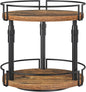 HOOBRO Lazy Susan Organizer Spice Rack, 2-Tier Height Adjustable Rotating Spice Organizer, for Kitchen Countertop and Cabinet, Rustic Brown BF05TL01