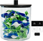 Amolliar 78oz Laundry Pods Storage Container, Clear Laundry Room Organization, Detergent Container with Bamboo Lids & 27 Labels for Bathroom Organizer (Black, 1 Pack)