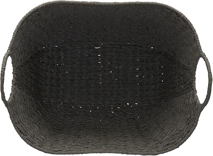 Household Essentials Paper Rope Basket with Handles, Natural Woven Woven Storage Basket, Great for Decoration or Organization