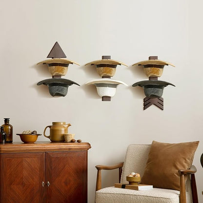 Cowboy Hat Rack Wall Mount, Solid Wood Arrow Design 6 Pieces, Cowboy Hat Holder, Western Decor, Hat Organizer Storage, Hat Hanger Hook for Entryway Closet, Walnut