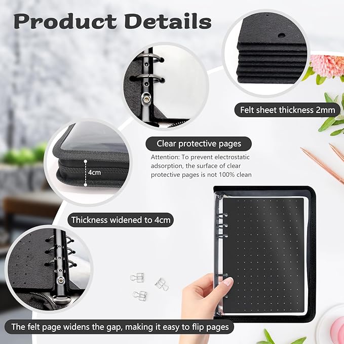 LIQALU Enamel Pin Display Book Pin Collection Binder Holder Trading Book with 8-Page Display Boards A5 Brooch Pin Storage Organizer Binder Album for Travel Collectors (Black)