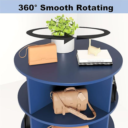Rotating Shoe Rack, 7-Tiers Storage Shoe Rack Tower, Free Standing 360°Shoe Storage Organizer for Entryway Living Room Hallway (Navy Blue, 7-Tiers)