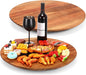 Tioncy 2 Pcs 21 Inch Wooden Large Lazy Susan Turntable 0.78" Thicken Wood Table Lazy Susan Centerpiece for Serving Dining Storage Organizer Countertop Patio Kitchen Cheese Board Pantry