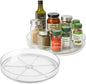 NOSTALGIQ Set Lazy Susan - Lazy Susan Organizer 2-Pack - Rotating Cabinet & Spice Rack, Clear