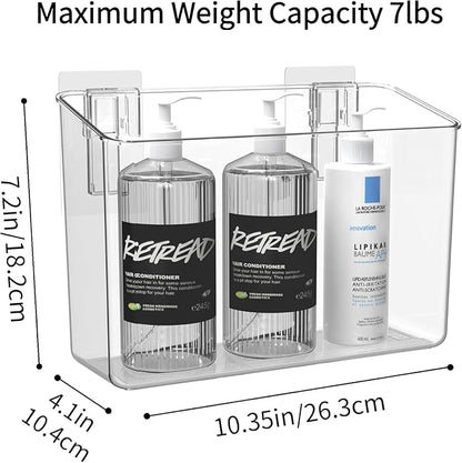 vacane Large Organizing Caddy with 2 Command Strips, Adhesive Wall Mounted Storage Organizer Bins