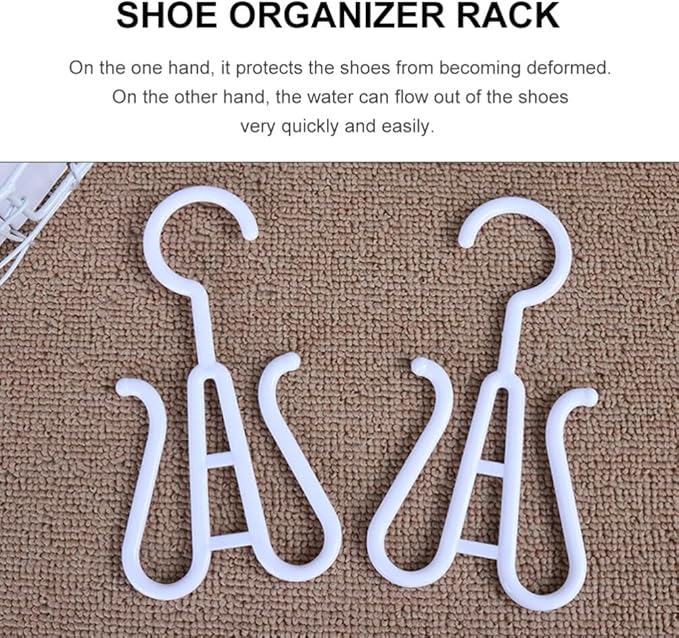 Zerodeko 10pcs Plastic Shoes Hanging Hooks Slipper Organizers for Efficient Storage and Quick Drying for Closet Travel and Home Use