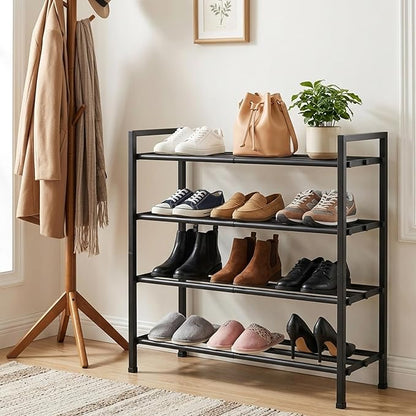 jessie 4-Tier Expandable Shoe Rack, Heavy Duty Metal Freestanding Shoe Shelf Storage Organizer for Entryway Closet Doorway (4 Layer)