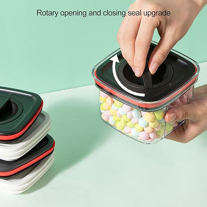 Cereal Storage Box,Large Capacity Airtight Food Storage Containers,Plastic Cereal Storage Containers for Kitchen Organizer Black600ML