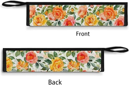 Portable Tableware Carrier Pouch Cutlery Bag Silverware Organizer Accessories for Travel Camp Party, Blooming Flower