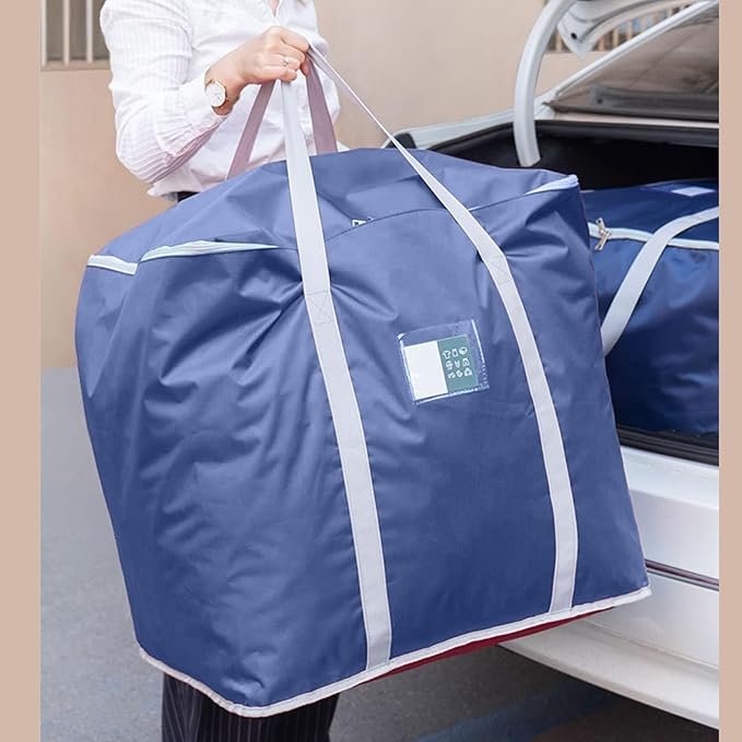 Oversize Moving Bag Waterproof Oversized Moving Bag with Zipper Design Storage Bag for Home Moving (Dark Blue)