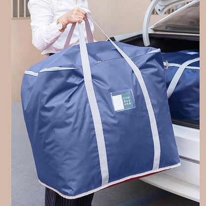 Oversize Moving Bag Waterproof Oversized Moving Bag with Zipper Design Storage Bag for Home Moving (Dark Blue)
