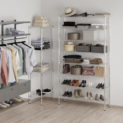 14" Deep x 48" Wide x 86" Height Wire Shelving Kit | 8-Tier | NSF Commercial Storage Rack Unit