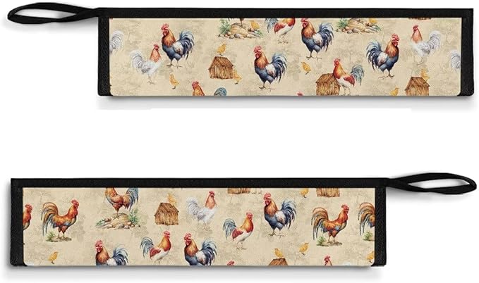 Rooster Outdoor Tableware Storage Bag Cutlery Carry Case Camping Utensil Bag Flatware Organizers for Park Backpacking Traveling 11.8 Inch Picnic Pouch Case