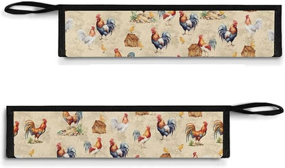 Rooster Outdoor Tableware Storage Bag Cutlery Carry Case Camping Utensil Bag Flatware Organizers for Park Backpacking Traveling 11.8 Inch Picnic Pouch Case