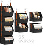 Homsorout Hanging Closet Organizer 4 Tier - Clothes Hanging Shelves, Space-Saving Closet System, Fabric Storage Bins Bedroom Organization, Collapsible Baskets for Home, Dorm, Rv, Black