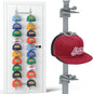Over the Door Hat Organizer, Adjustable Hat Rack for Door with 20 Clips on 2 Straps Holds 40 Caps, No-Drill Hat Organizer for Baseball Caps, Fits Bedroom Closet Door (Gray)