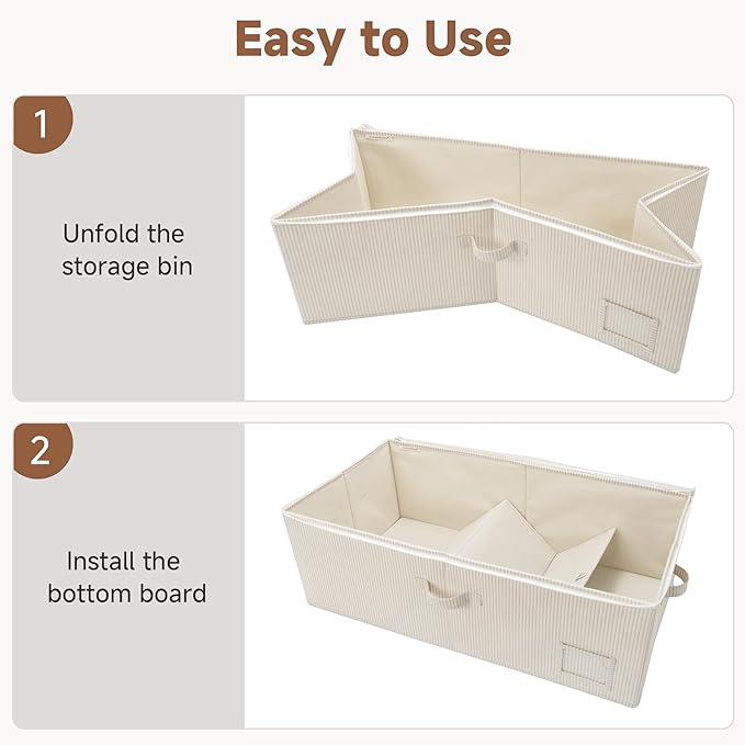 StorageWorks Under Bed Storage Bins, 10" Underbed Storage Containers with Clear Lid, Handles and Label Holder, 20.5 Gallon Storage Box for Clothes, Bedding, Blankets, Shoes, Baby Clothes, 2 Pack