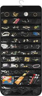 Bloss Hanging Jewelry Organizer With 90 Pockets,Earring Holder Organizer Storage For Valentine's Day Gift,Double-Sided Jewelry Holder for Earrings, Necklaces, Rings on Closet,Wall,Door(Black)