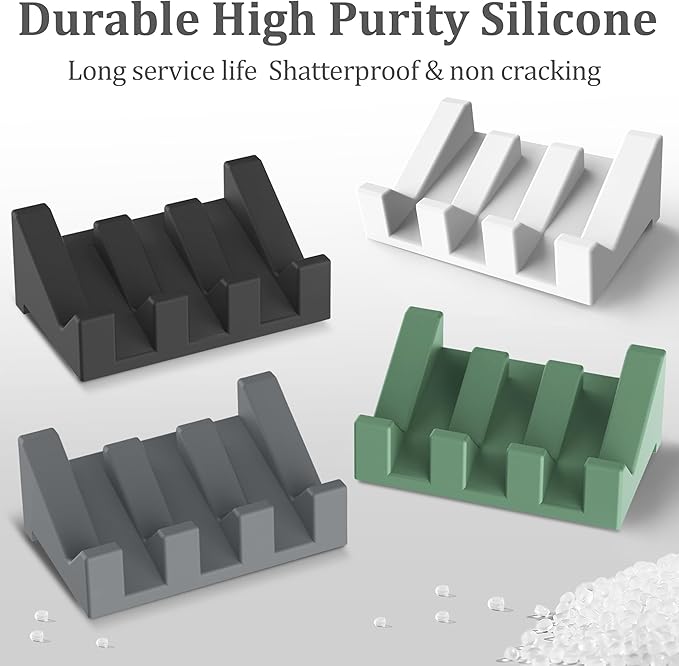 Silicone Self Draining Soap Holder Set, 3 Soap Dishes for Bar Soap, Drying Keep Soap Clean
