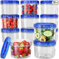 HOMETALL Freezer Storage Containers, [12 Pack-16 Oz] Airtight Plastic Food Storage Containers with Twist Top Lids, Soup, Meal Prep Containers | BPA Free | Stackable | Leakproof