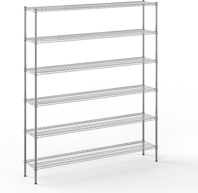 14" Deep x 72" Wide x 86" Height Wire Shelving Kit | 6-Tier | NSF Commercial Storage Rack Unit