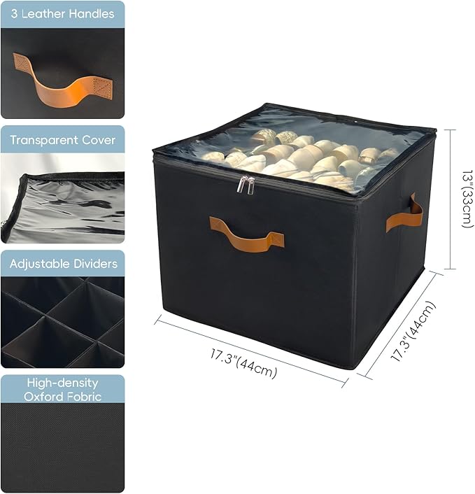 Fabric Shoe Organizer for Closet, 2 Pack Shoe Storage Organizer with Clear PVC Cover and Adjustable Dividers, Fits 16-32 Pairs – Shoe Organizer Box Foldable & Dustproof