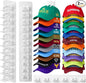 Detachable 2 Pack Hat Hook Organizer for Baseball Caps, Hat Hanger Holder for 20 Caps, Wall Hat Rack with Strong Adhesive, Multilayer Cap Storage Hooks for Closet Door and Bedroom (Style C-White)