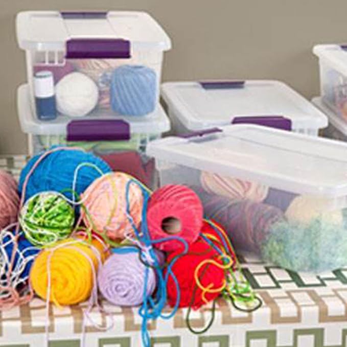 Sterilite 15 Quart Clear Plastic Storage Container Tote, 12 Pack, and 6 Quart Clear Plastic Storage Container Bins, 12 Pack with Lids for Organization