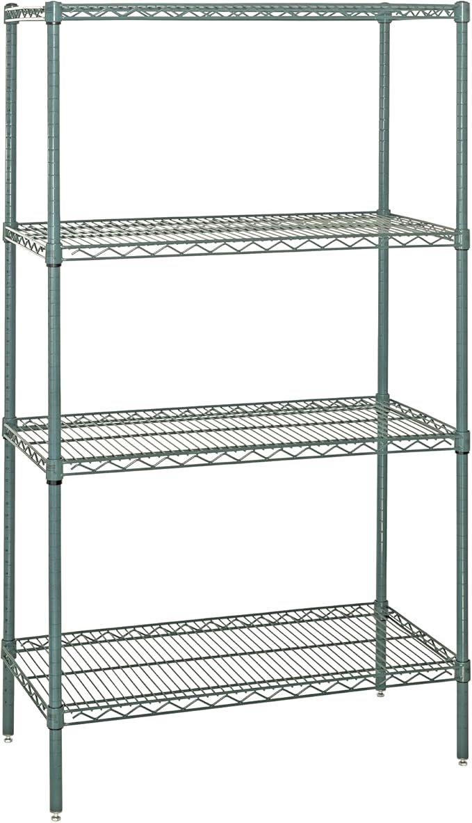 Quantum Storage Systems WR74-1260P-5 Starter Kit Wire Shelves Green Epoxy 5 Shelves 74" H x 60" W x 12" D