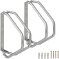 Relaxdays 2X Wall-Mounted Bicycle Stand, Sturdy Steel, 180° Swivelling Bike Holder, Space-Saving Single Parker, Silver, 10 x 8.5 x 8.5 cm