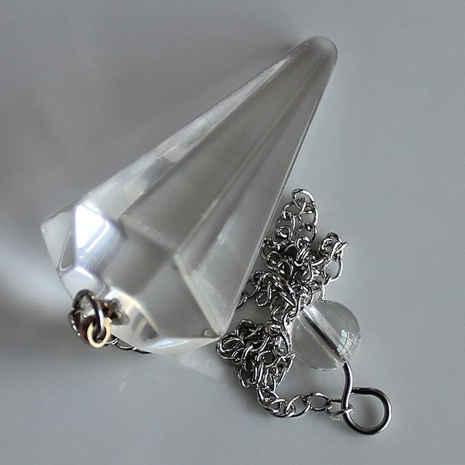 Faceted Mixed gemstone crystal pendulum point reiki chakra pendant bead Chain 6''