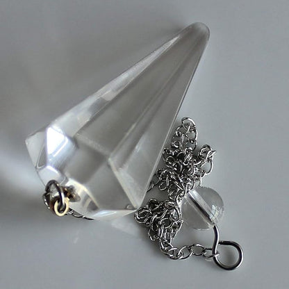 Faceted Mixed gemstone crystal pendulum point reiki chakra pendant bead Chain 6''