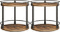 YATINEY Spice Rack, Set of 2 Lazy Susan Organizer, 2-Tier Turntable Organizer, Rotating Spice Rack Organizer For Cabinet, Compact and Versatile, for Kitchen Countertop, Rustic Brown SR22L2BR