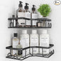 Adhesive Shower Caddy, 2 Pack Corner Bath Organizer, Rustproof Stainless Steel Shower Shelves with Large Capacity, No Drilling Shelves for Bathroom Storage, Home, Kitchen Décor