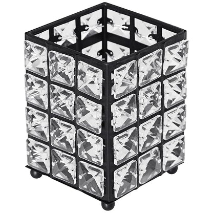 Miaowater Makeup Brush Holder Organizer Cosmetic Brushes Storage Eyeliners Eyebrow Pencil Container Cup (Square, Black)