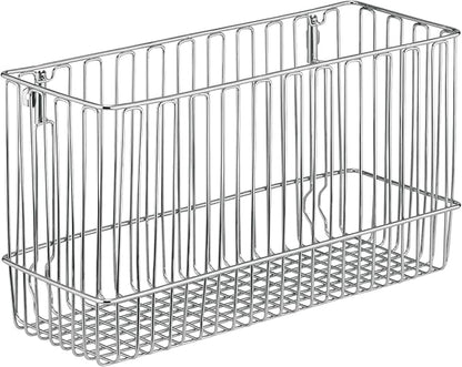 iDesign Classico Steel Wire Over-The-Cabinet Door Hanging Storage Basket - 5.2" x 11.4" x 13.4", Chrome