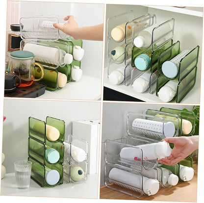 PRETYZOOM 3sets Cup Rack Reusable Fridge Drink Dispenser Fridge Jug with Lid Instant Large Dish Drying Rack Kitchen Insulated Bottle Counter Pantry Insulated Water Bottles Sponge 2pcs*3