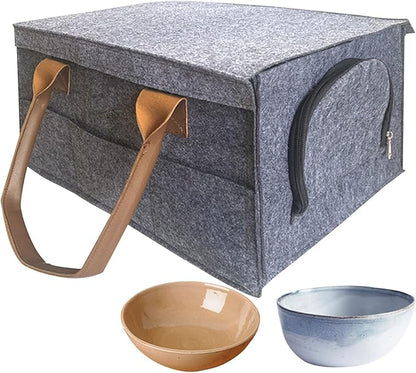 China Storage Containers Hard Shell, Stackable Dish Storage Containers, Quilted and Stackable Mug Storage, Foldable Design, 12 Compartments, Grey