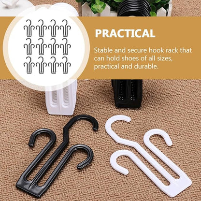 Healeved 12pcs Multi-functional Plastic Shoe Holder Hooks Sturdy Slippers Drying Organizer for Bike and Home Hanging Shoe Rack Storage